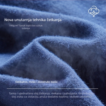 Muške donje hlače za bazni sloj — combed cotton, 95–100% pamuk, srednja debljina 181–200 g/m², antibakterijske, antistatike, zadržavaju toplinu, jednostruke, dužina hlača