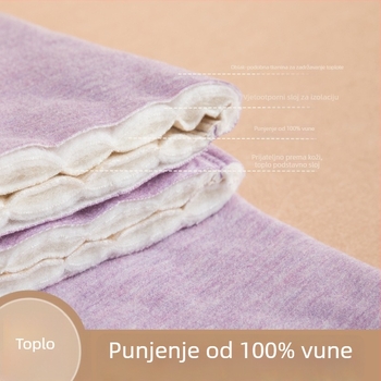 Dječje četveroslojne ultratople tople hlače s visokim strukom za jesen-zimu; materijal viskoza, mješavina kemijskih vlakana, dobna skupina 3–8 godina