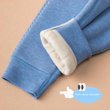 Dječje četveroslojne ultratople tople hlače s visokim strukom za jesen-zimu; materijal viskoza, mješavina kemijskih vlakana, dobna skupina 3–8 godina