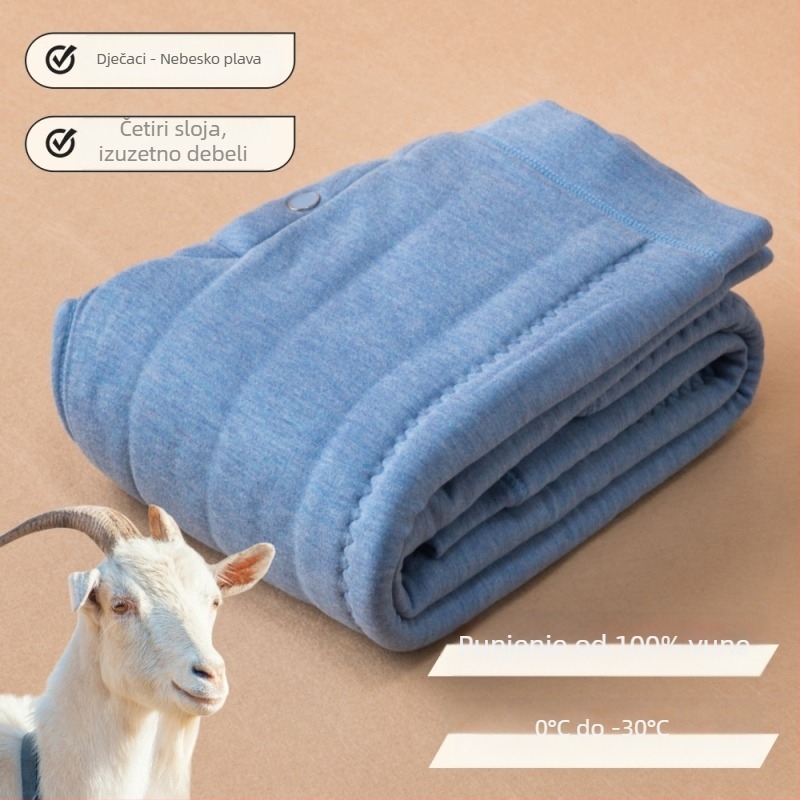 Dječje četveroslojne ultratople tople hlače s visokim strukom za jesen-zimu; materijal viskoza, mješavina kemijskih vlakana, dobna skupina 3–8 godina