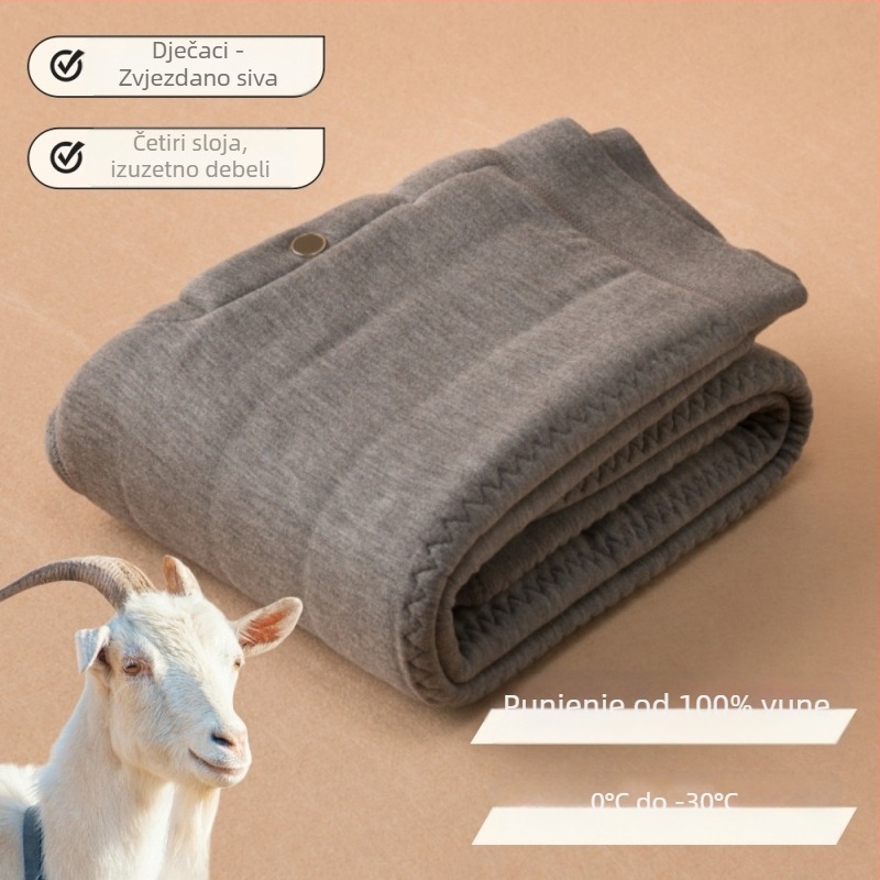 Dječje četveroslojne ultratople tople hlače s visokim strukom za jesen-zimu; materijal viskoza, mješavina kemijskih vlakana, dobna skupina 3–8 godina