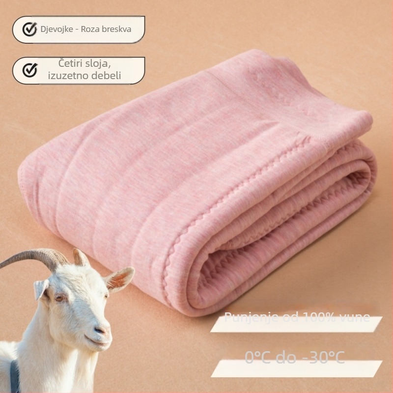 Dječje četveroslojne ultratople tople hlače s visokim strukom za jesen-zimu; materijal viskoza, mješavina kemijskih vlakana, dobna skupina 3–8 godina