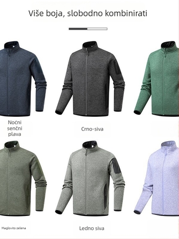 Unisex fleksi jakna s stojećim ovratnikom, kardigan stil, dugi rukavi, pamukasto-mješavina s 90% kašmira, podstava od poliestera