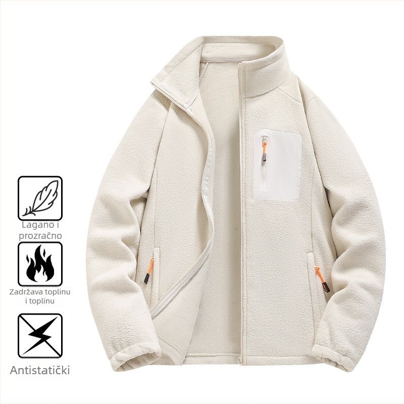 Fleece jakna, unisex, kardigan stil, polarni flis materijal i podstava, bez kapulje