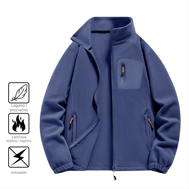 Fleece jakna, unisex, kardigan stil, polarni flis materijal i podstava, bez kapulje