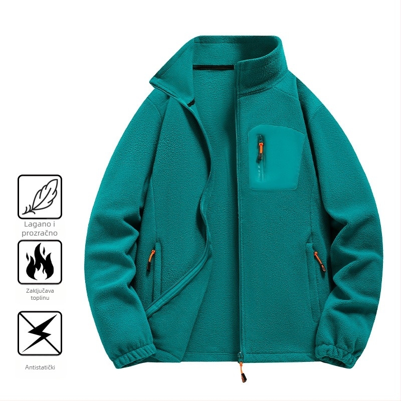 Fleece jakna, unisex, kardigan stil, polarni flis materijal i podstava, bez kapulje