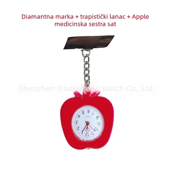 Ženski džepni sat s denim lancem – kvarcni Huachen SL39 mehanizam, 25 mm cifernik, debljina 8 mm, kućište od legure, kronograf i svjetsko vrijeme