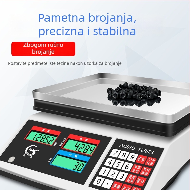 Precizna elektronička vaga za brojanje Wanlong ACS-M18, elektroničko mjerenje, napajanje baterijom, višefunkcionalna upotreba