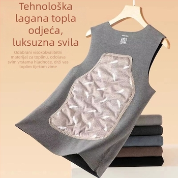 Termalna down vesta s flisom, debela, bez rukava, jednostrana