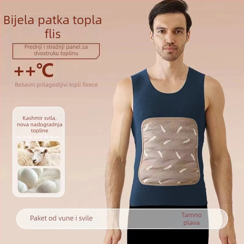 Termalna down vesta s flisom, debela, bez rukava, jednostrana