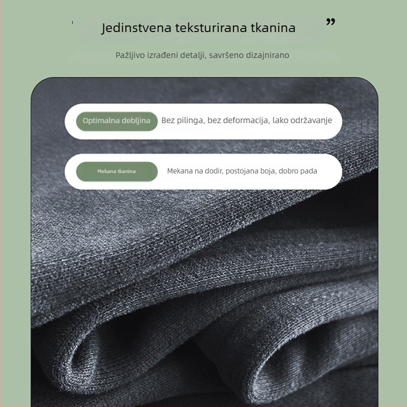 Ženske hlače za trening od Modal-Spandex, labav kroj, visok struk, duge hlače, gusta tkanina (Modal-Spandex; labav kroj; visok struk; duge hlače; gusta tkanina)