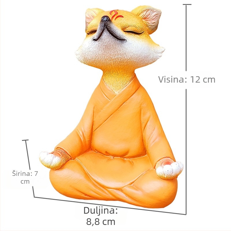 Figurica lisice od smole u zen-stilu, bonsai dekor za vrt, balkon i auto