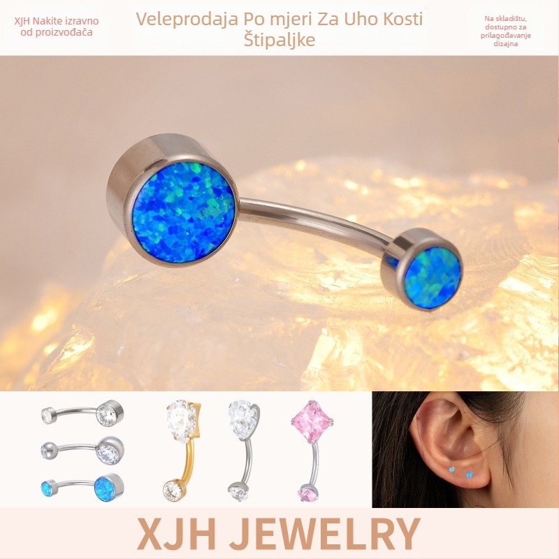 Navel prsten od titanija G23, geometrijski dizajn, unisex titan nakit