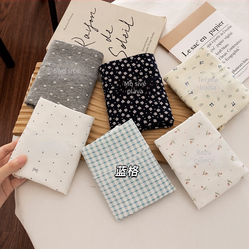 Ženske pamučne bokserice, antibakterijske, prozračne, visokog struka, pleteni materijal, uzorci: jednobojni i cvjetni