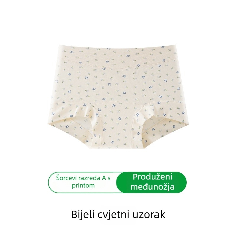 Ženske pamučne bokserice, antibakterijske, prozračne, visokog struka, pleteni materijal, uzorci: jednobojni i cvjetni
