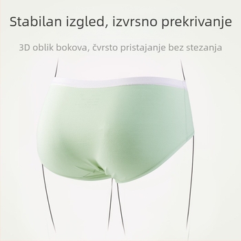 Ženske gaćice od pamuka sa srednjim strukom, antibakterijske, prozračne (100% pamuk u intimnoj zoni)