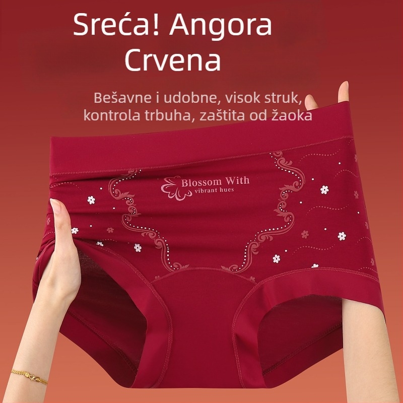 Ženske gaćice s visokim strukom od modal vlakna, podizanje stražnjice i učvršćivanje stomaka, prozračne, cvjetni uzorak
