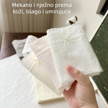 Ženske pamučne gaćice s čipkom, prozračne, srednjeg struka, za ljeto, model 2025
