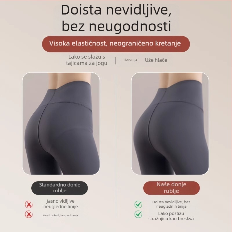 Žensko donje rublje za jogu i fitness, srednji pojas, trokutaste gaćice s antibakterijskim materijalom
