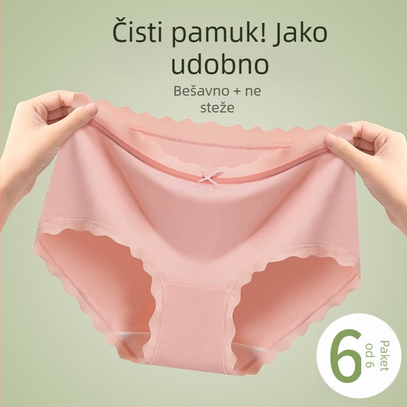 Japanski stil pamukaste žene gaćice, antibakterijske, prozračne, udobne, srednji pojas, plus veličina