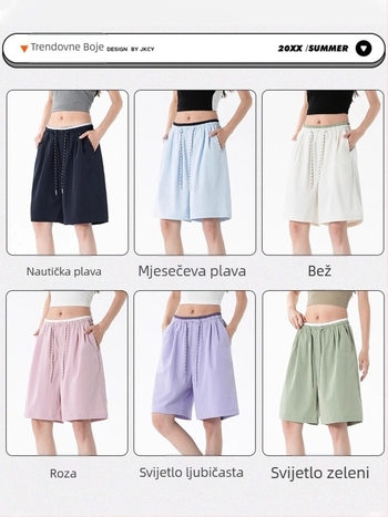 Woodpecker ženske sportske šorcice, Dopamine, ljeto 2025, poliester (95%+), Ice Silk brzo sušeći materijal, cargo casual stil, srednji pojas, pet duljina