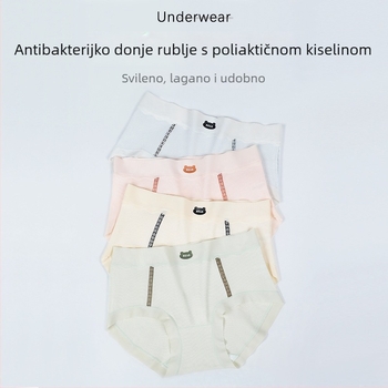 Djevojčice pamuk antibakterijske gaćice sa srednjim pojasom, prozračne, 95–100% pamuka, podstava u preponama 50–70% pamuka