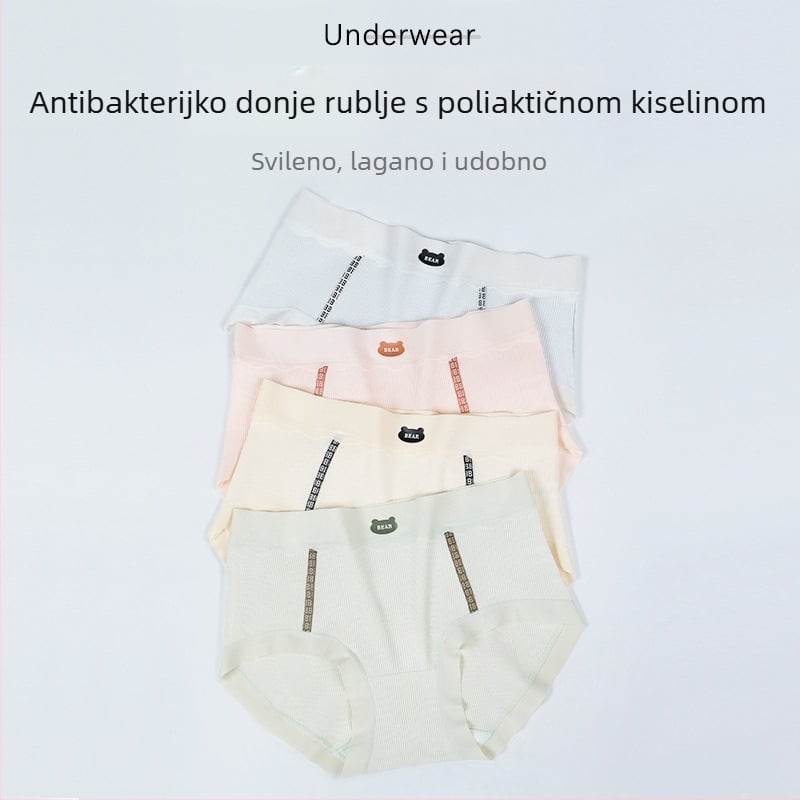 Djevojčice pamuk antibakterijske gaćice sa srednjim pojasom, prozračne, 95–100% pamuka, podstava u preponama 50–70% pamuka