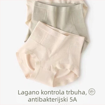 Ženske gaćice visokog struka, bezšivne, prozračne; kontrola abdomena i podizanje zadnjice; glavni materijal: najlon 90–95%