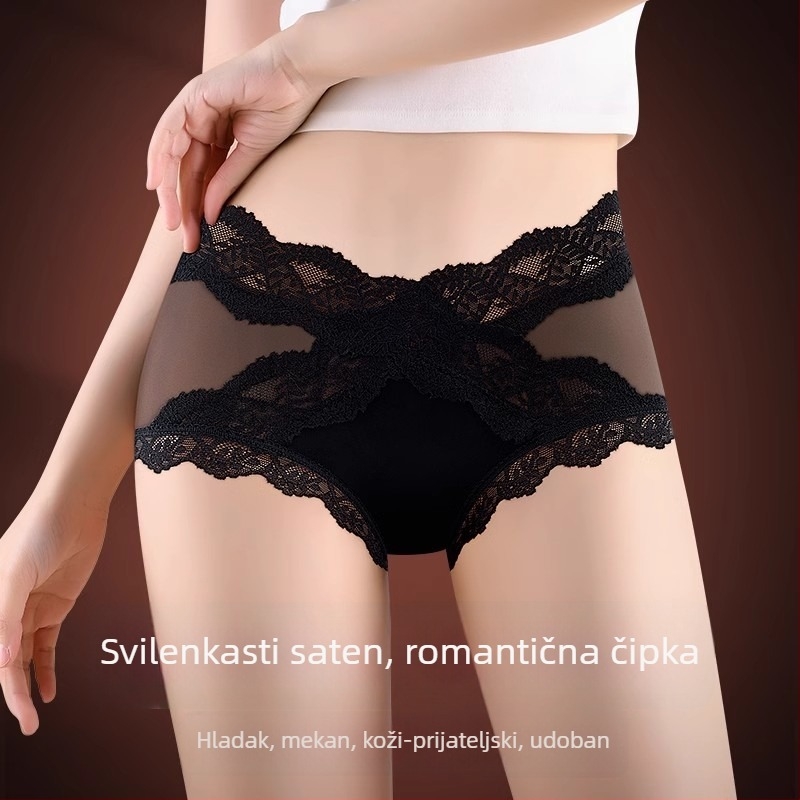 Ženske čipkaste gaćice s liftingom stražnjice, prozračne i brzo sušeće, trokutaste šortice (Materijal: čipka; Glavni materijal: najlon 90–95%; Podstava prepona: 100% pamuk)