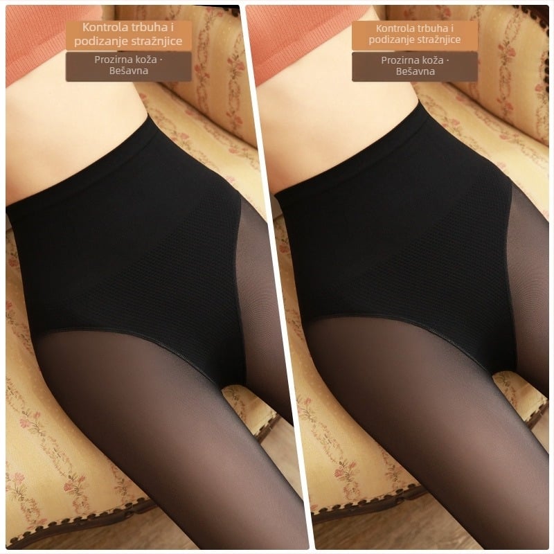 Langsha Ženske pantyhose za oblikovanje, jednodelne, sive prozirne, najlon 220 g, jesen-zima