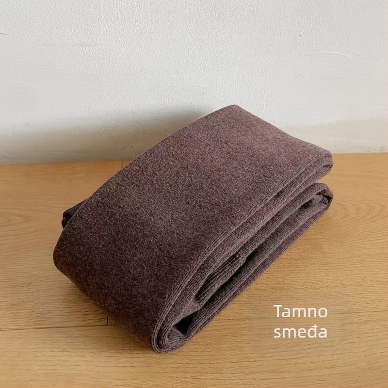 Ženske tajice od pamuka za jesen-zimu, tople i debele, s finim prugama, oblikovni panel, siva podloga