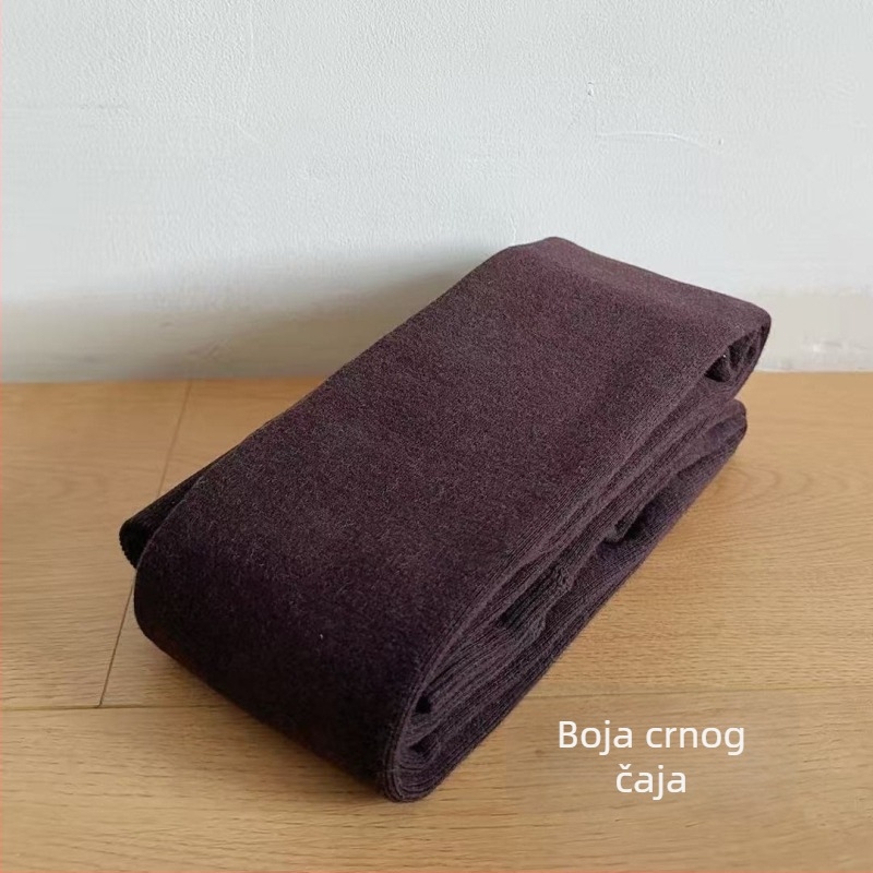 Ženske tajice od pamuka za jesen-zimu, tople i debele, s finim prugama, oblikovni panel, siva podloga