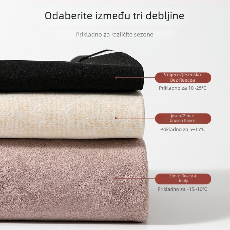 Ženske Shark Pants legice – visokim strukom, podizanje bokova, fleece podstava, Chenille-Spandex smjesa, jesen 2024