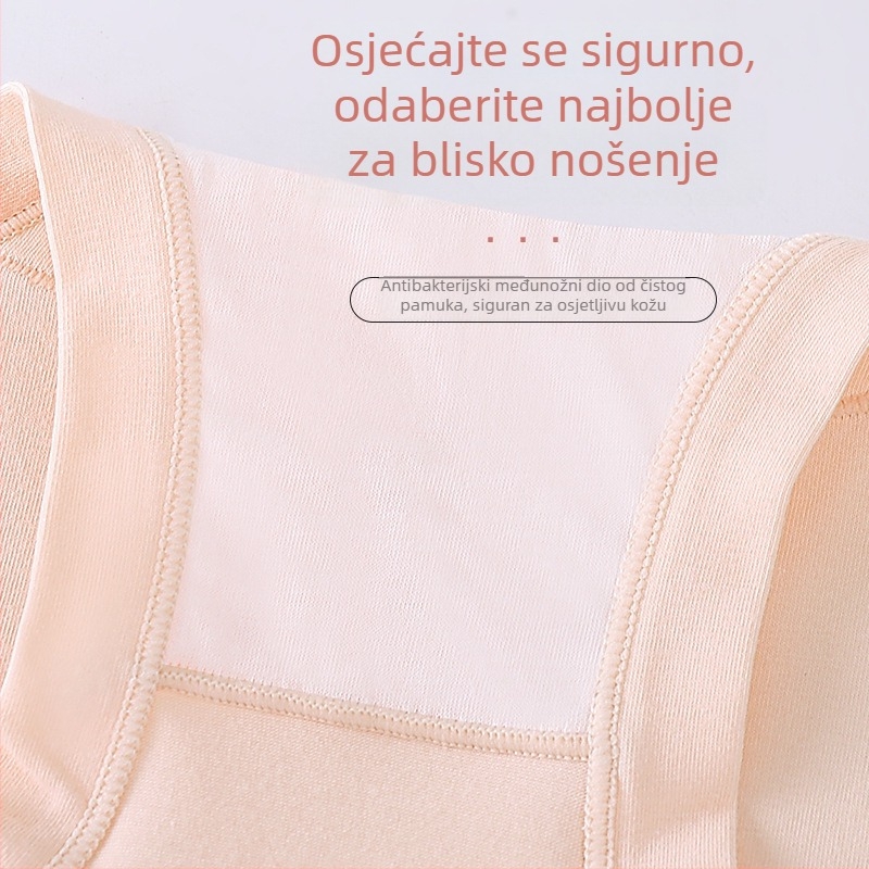 Ženske pamukove gaćice, prozračne antibakterijske, srednjeg kroja, tanak ljetni model