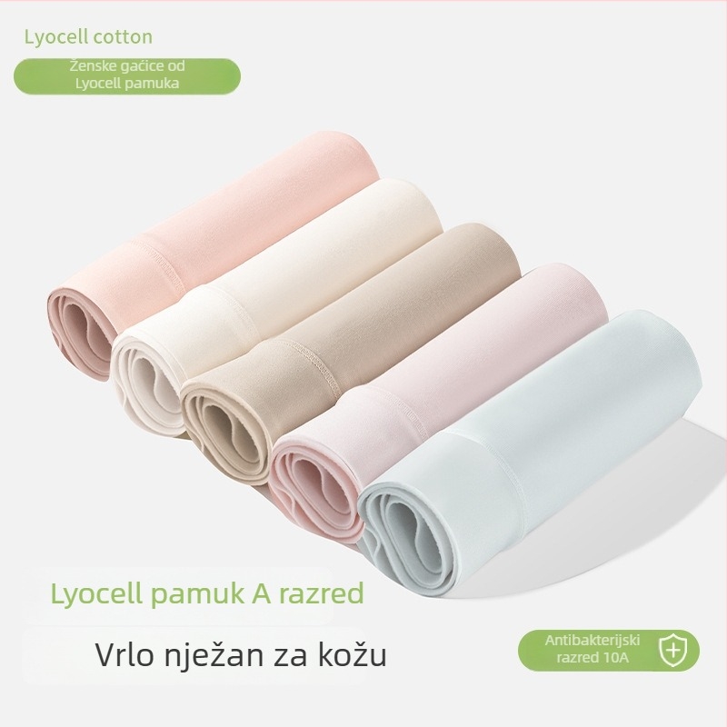 Žensko donje rublje od Lyocell i pamuka, antibakterijsko, prozračno, srednji pojas, jednobojni model