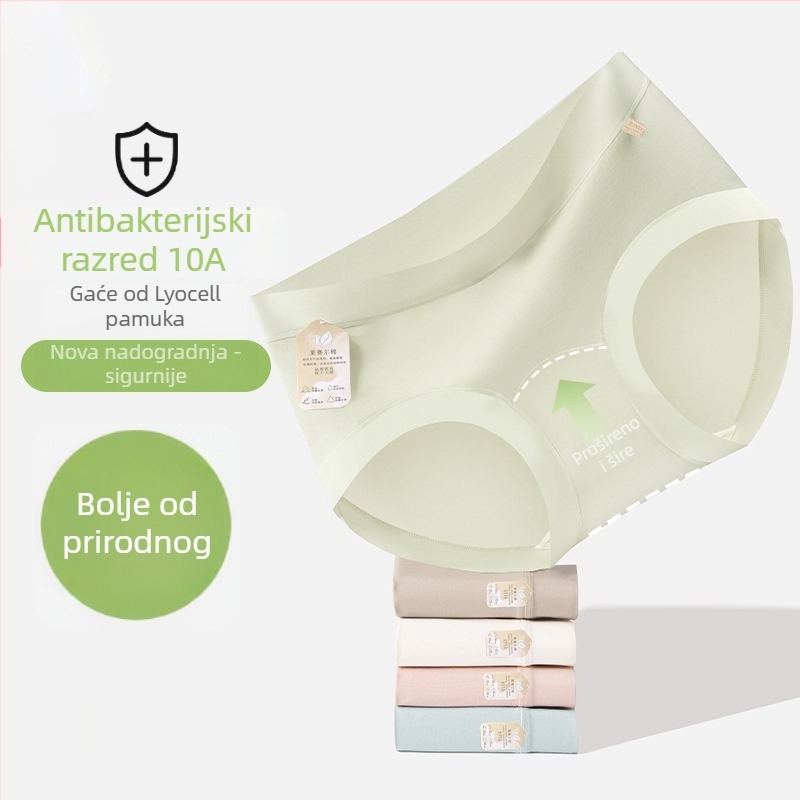 Žensko donje rublje od Lyocell i pamuka, antibakterijsko, prozračno, srednji pojas, jednobojni model