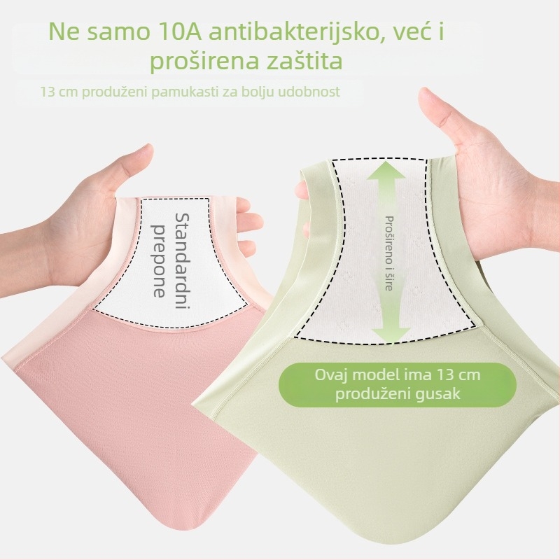 Žensko donje rublje od Lyocell i pamuka, antibakterijsko, prozračno, srednji pojas, jednobojni model