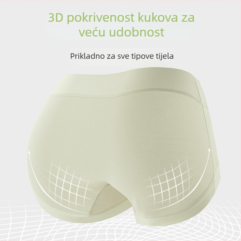 Žensko donje rublje od Lyocell i pamuka, antibakterijsko, prozračno, srednji pojas, jednobojni model