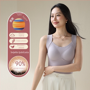 Termalna vesta s integriranim grudnim jastučićima za prsa, dvostruki sloj, kapuljača, velur podstava, debljina 201-250 g/m²