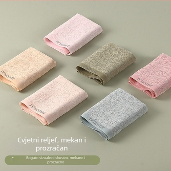 Ženske jacquard pamučne gaćice, bezšivne, srednji pojas, prozračne, pamuk podstava