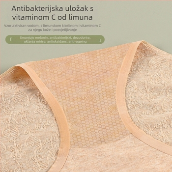 Ženske jacquard pamučne gaćice, bezšivne, srednji pojas, prozračne, pamuk podstava