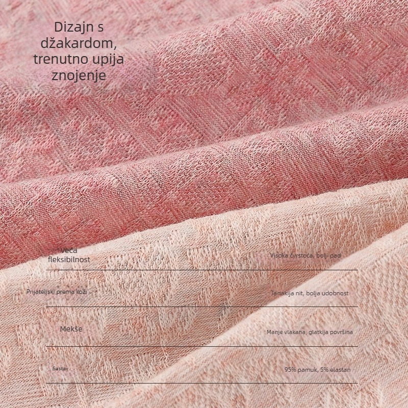 Ženske jacquard pamučne gaćice, bezšivne, srednji pojas, prozračne, pamuk podstava