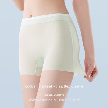 Bezšivne ženske sigurnosne hlače, visoki pojas, Ice Silk tkanina, podstava međunožja 100% pamuk, 66% najlon, anti-prozirne
