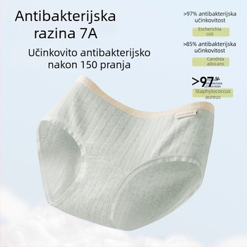 Ženske pamučne gaćice, 90–95% pamuka, srednji struk, pletene, prozračne, antibakterijske