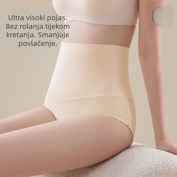 Ženske pamučne gaćice s visokim strukom – kontrola trbuha, podizanje stražnjice, prozračnost, oblikovanje tijela, 95–100% pamuka