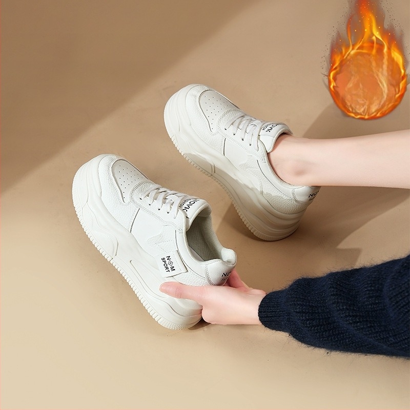 Ženske casual cipele od prave kože, okrugli vrh, dvostruki gornji dio od kože goveda, petu 6-8 cm, potplat od poliuretana