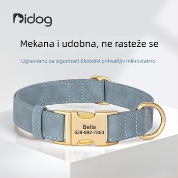 Gravirana ogrlica za pse sa zaštitom od gubitka – Univerzalni stil, Uzorak 69850, Materijal: svilen cvijet