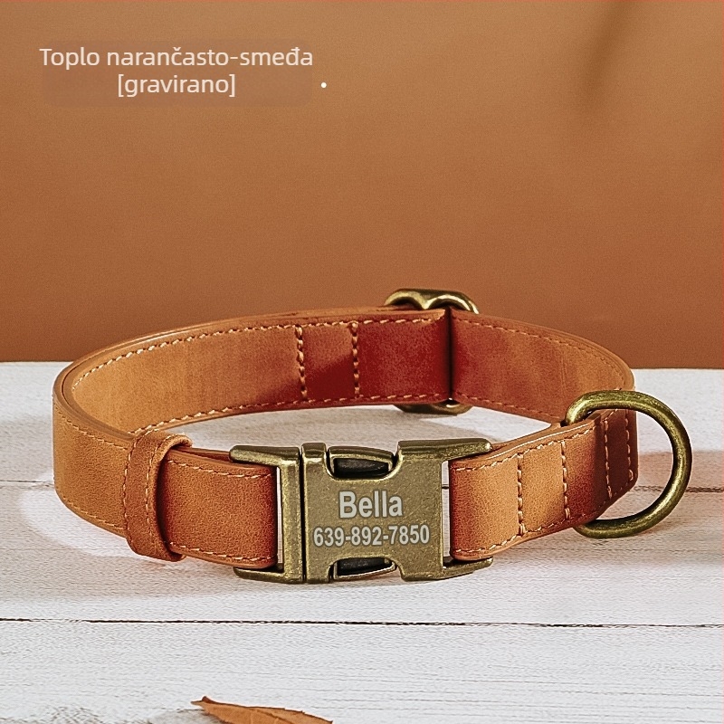Gravirana ogrlica za pse sa zaštitom od gubitka – Univerzalni stil, Uzorak 69850, Materijal: svilen cvijet