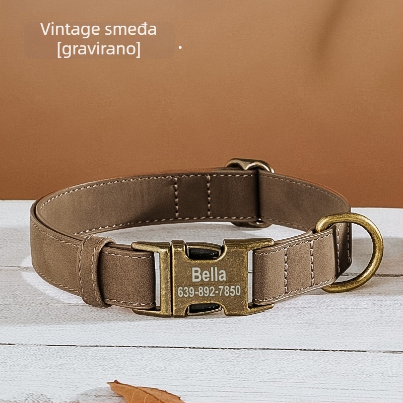 Gravirana ogrlica za pse sa zaštitom od gubitka – Univerzalni stil, Uzorak 69850, Materijal: svilen cvijet