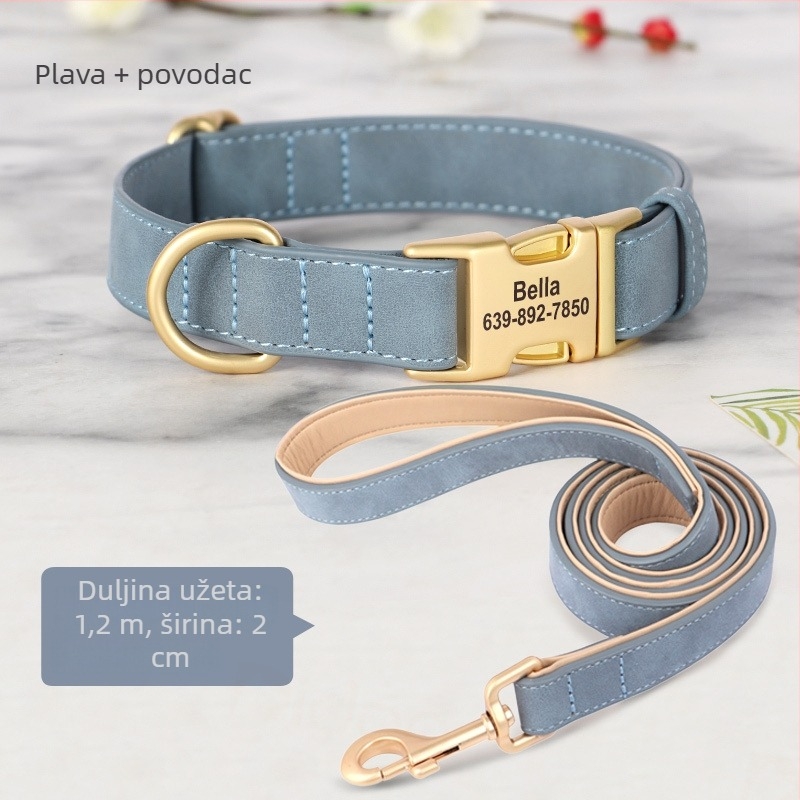 Gravirana ogrlica za pse sa zaštitom od gubitka – Univerzalni stil, Uzorak 69850, Materijal: svilen cvijet